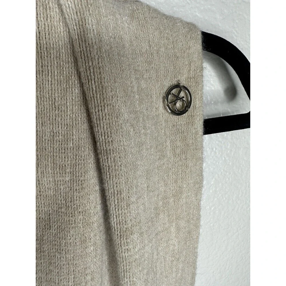 Calvin Klein Scarf Womens One Size Beige Soft Knit Infinity Logo Neck Warmer